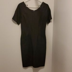 Black Short Sleeve Linen Dress